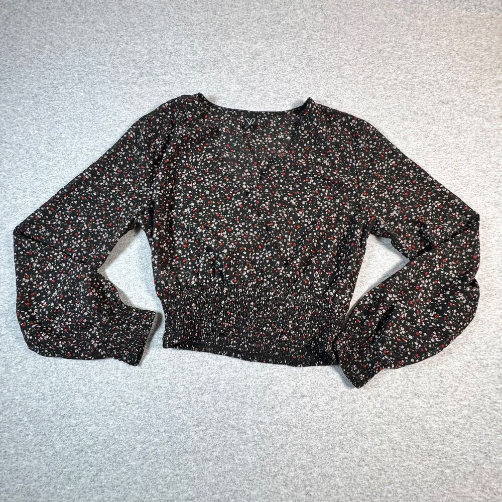 Windsor XS Ditsy Floral Smocked Crop Top Romantic Cottagecore Coquette